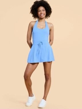 Blogilates Light Blue Halter Skater Dress